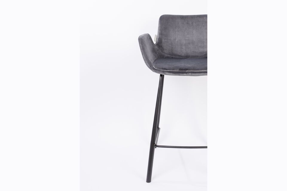 Grey velvet counter chair Brit - 8