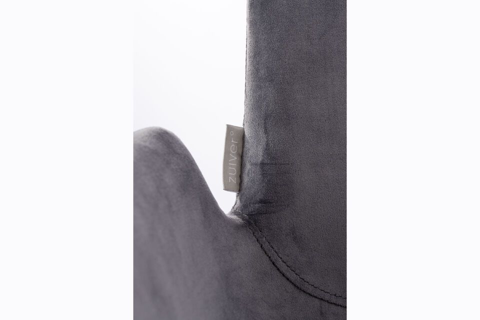 Grey velvet counter chair Brit - 11