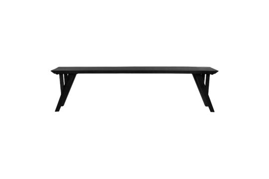 H opper black wooden bench Clipped