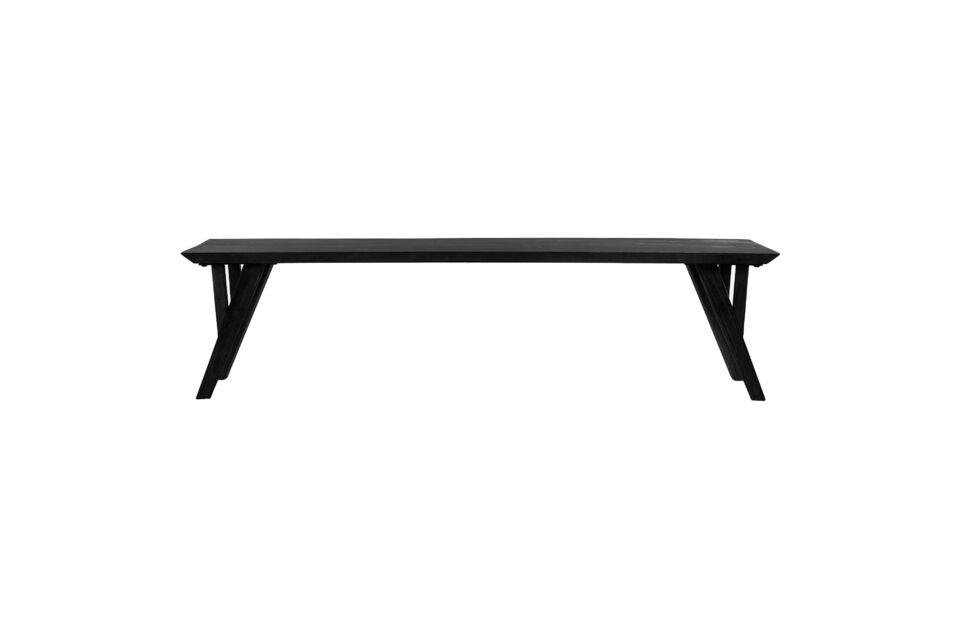 H opper black wooden bench Pomax