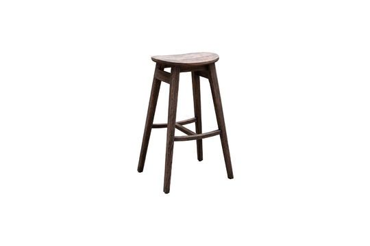 Hackney dark wood bar stool Clipped