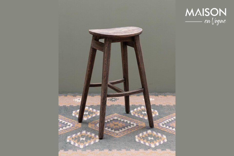 Hackney dark wood bar stool Chehoma