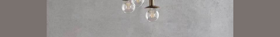 Material Details Hana gilded metal suspension lamp