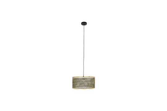 Hanging lamp in beige bamboo wood Isla Clipped