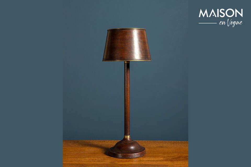 Havana brown leather table lamp Chehoma