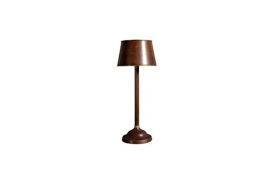 Havana brown leather table lamp Clipped