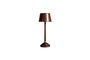 Miniature Havana brown leather table lamp Clipped