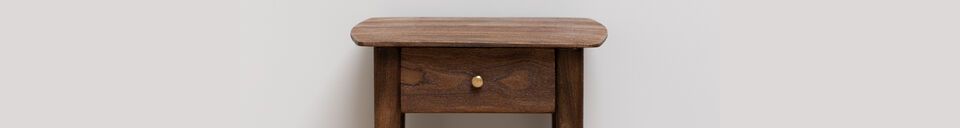 Material Details Havana dark wood bedside table