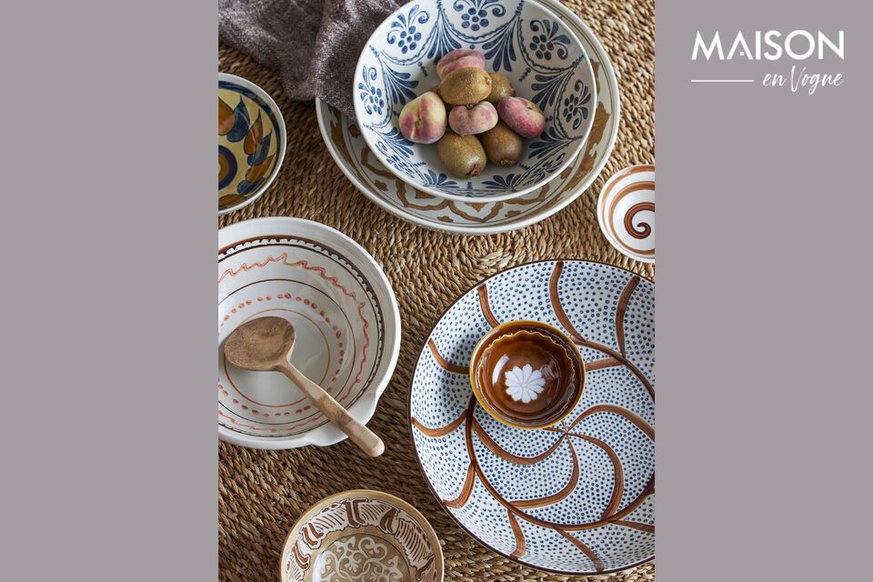 Each stoneware bowl is hand-painted, giving it an incomparable uniqueness