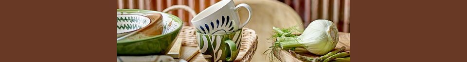 Material Details Heikki green stoneware mug