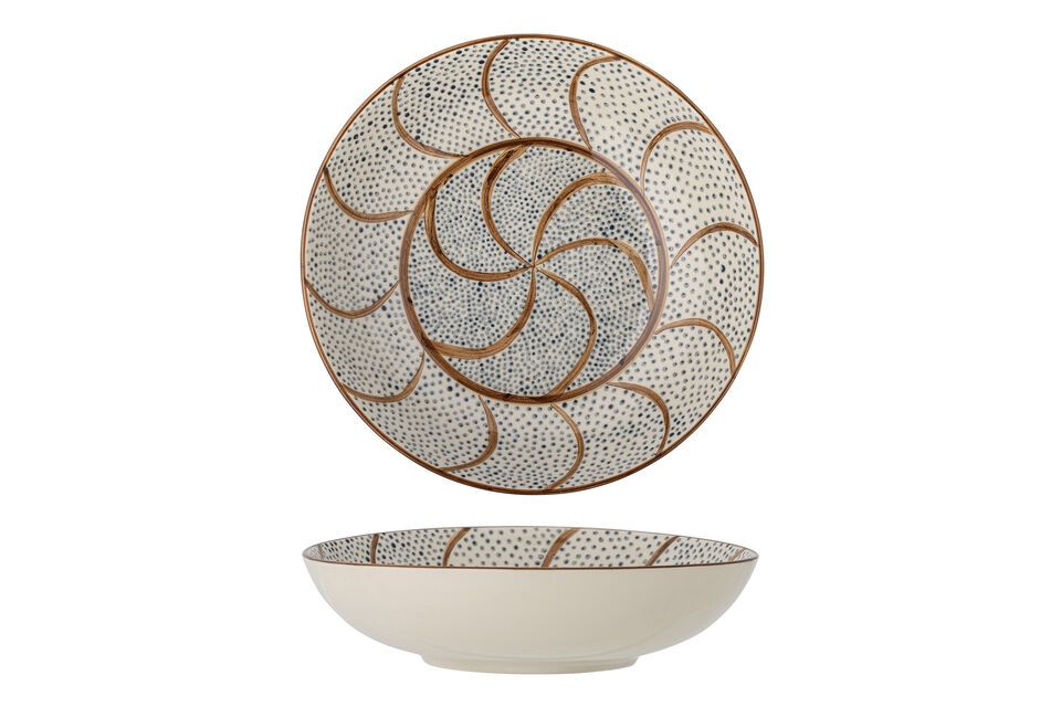 A large bowl with hand-painted motifs for your table.