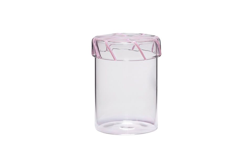 Heir pink glass jar Hübsch