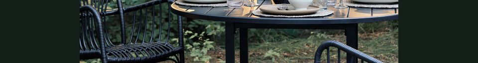 Material Details Helo black metal round dining table