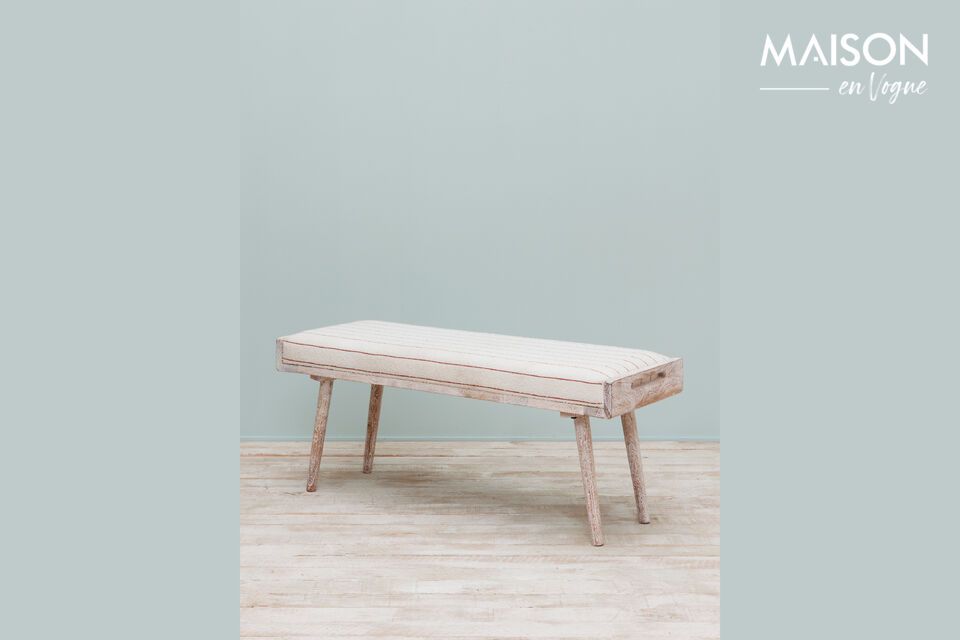 Hendaye white wooden bench Chehoma