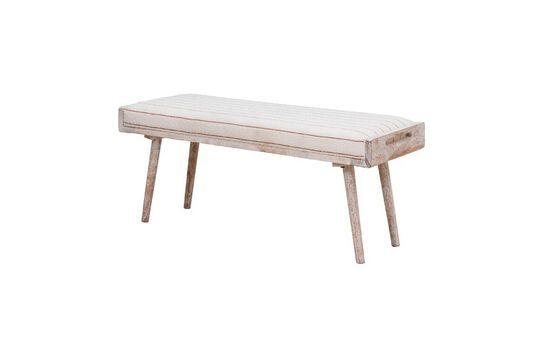 Hendaye white wooden bench Clipped