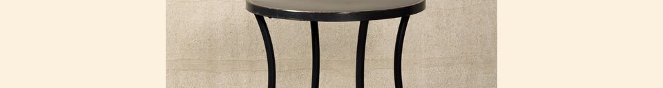 Material Details Henri black metal side table