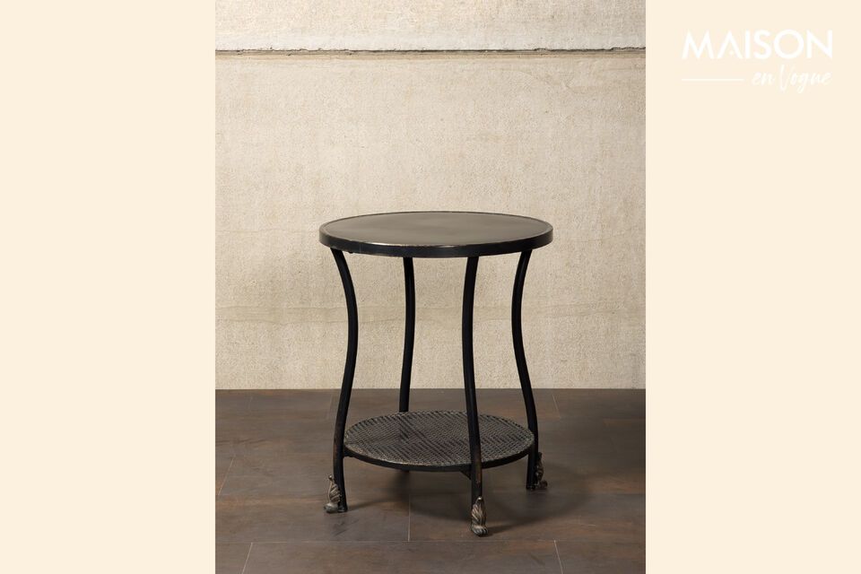 Henri black metal side table Chehoma