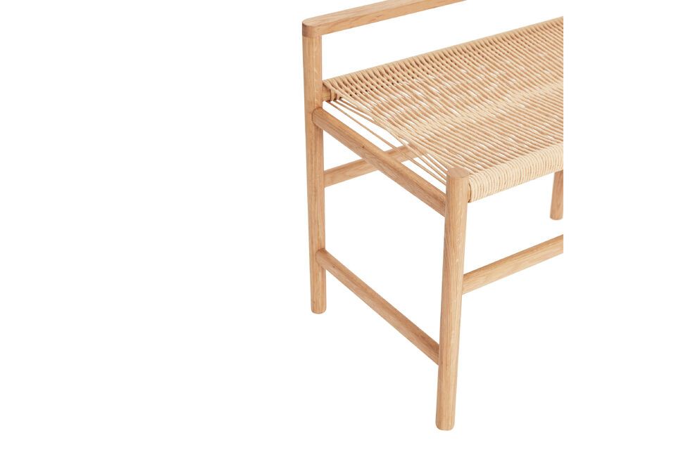 Heritage light oak wood bench - 4