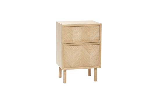 Herringbone light oak bedside table Clipped