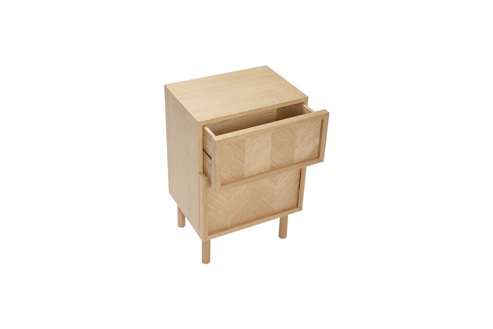 Its spacious drawer offers practical storage space to keep your essentials close at hand