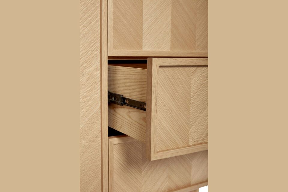 Herringbone light oak veneer cabinet size L - 5