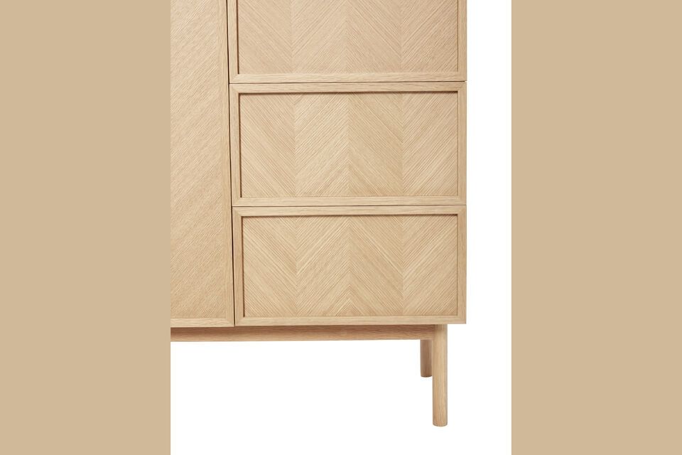 Herringbone light oak veneer cabinet size L - 7