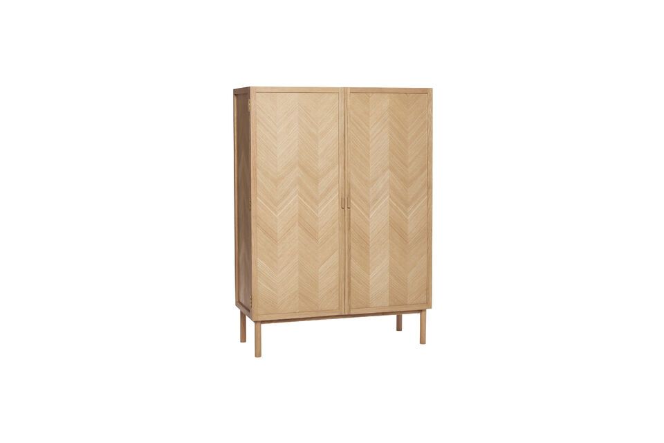 Herringbone light oak veneer cabinet size M Hübsch