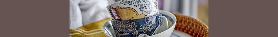 Material Details Hezha blue stoneware bowl