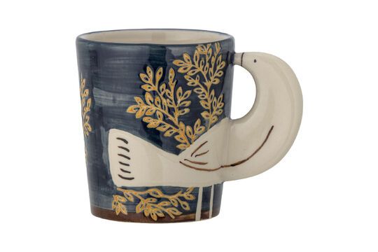 Hezha blue stoneware mug Clipped