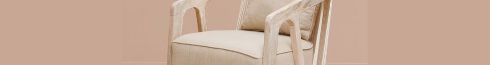 Material Details Hisséo light wood armchair