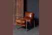 Miniature Homy brown leather armchair 1