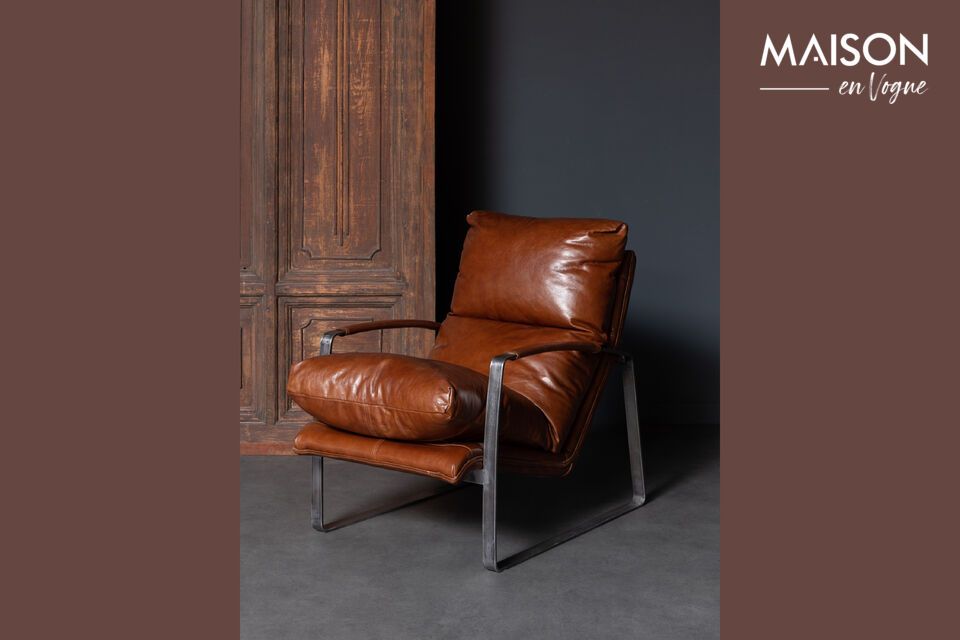 Homy brown leather armchair Chehoma