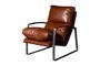 Miniature Homy brown leather armchair Clipped