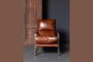 Miniature Homy brown leather armchair 2