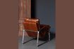 Miniature Homy brown leather armchair 3