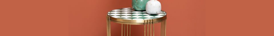 Material Details Hortea green ceramic side table