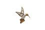 Miniature Hummingbird figurine in gold resin Mirrors Clipped