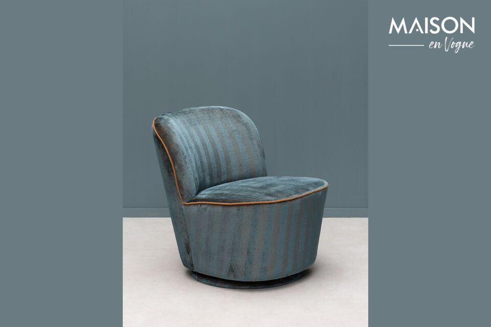 Hyde blue polyester armchair Chehoma