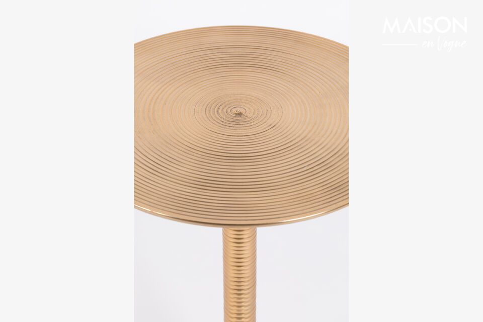 Hynotising golden aluminum side table - 4