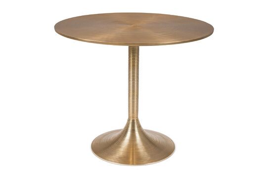 Hypnotising 4-seater round gold aluminum dining table Clipped