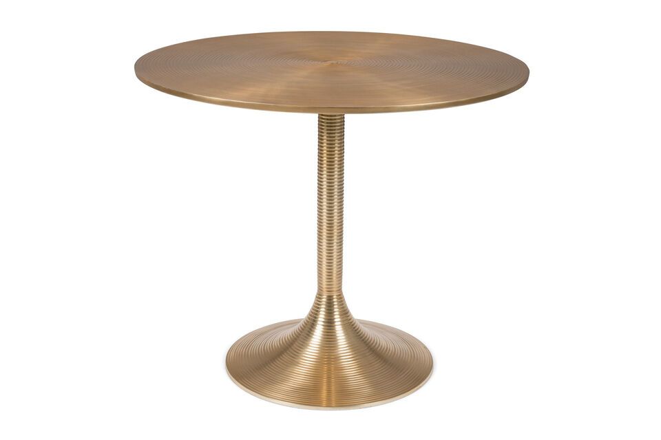 Hypnotising 4-seater round gold aluminum dining table Bold Monkey