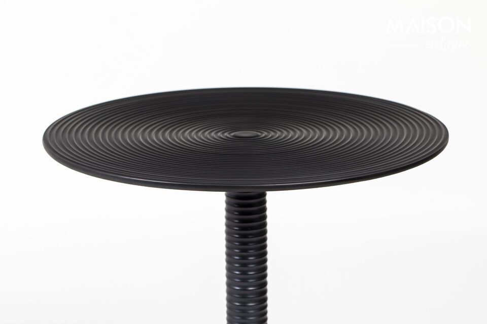 The Hypnotising black aluminum side table