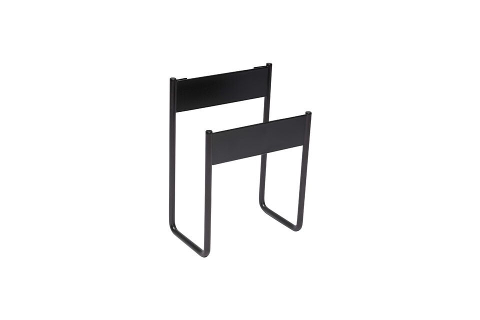 The InBetween black metal magazine rack is the perfect embodiment of functional elegance