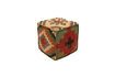 Miniature Indian multicolored wool pouffe 2