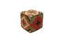 Miniature Indian multicolored wool pouffe Clipped