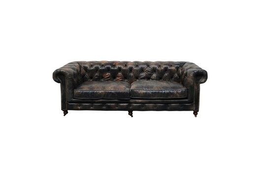 James 3-seater sofa in copper leather Clipped