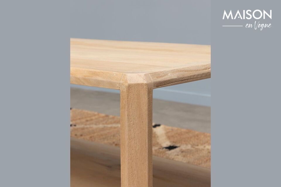 Discover elegant simplicity with our beige mango wood coffee table