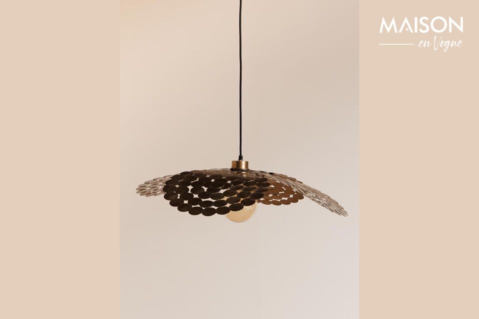 Bring an elegant, modern touch to your home with our copper-finish metal pendant