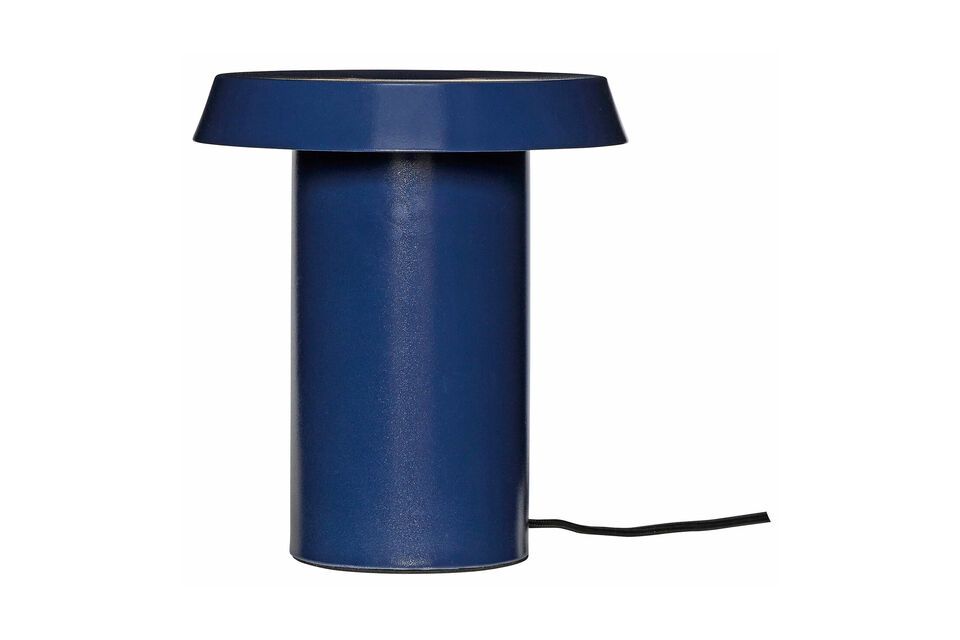 The Keen dark blue metal table lamp is a perfect marriage of functionality and style