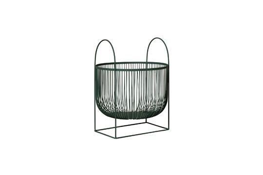 Khaki green metal basket Clipped